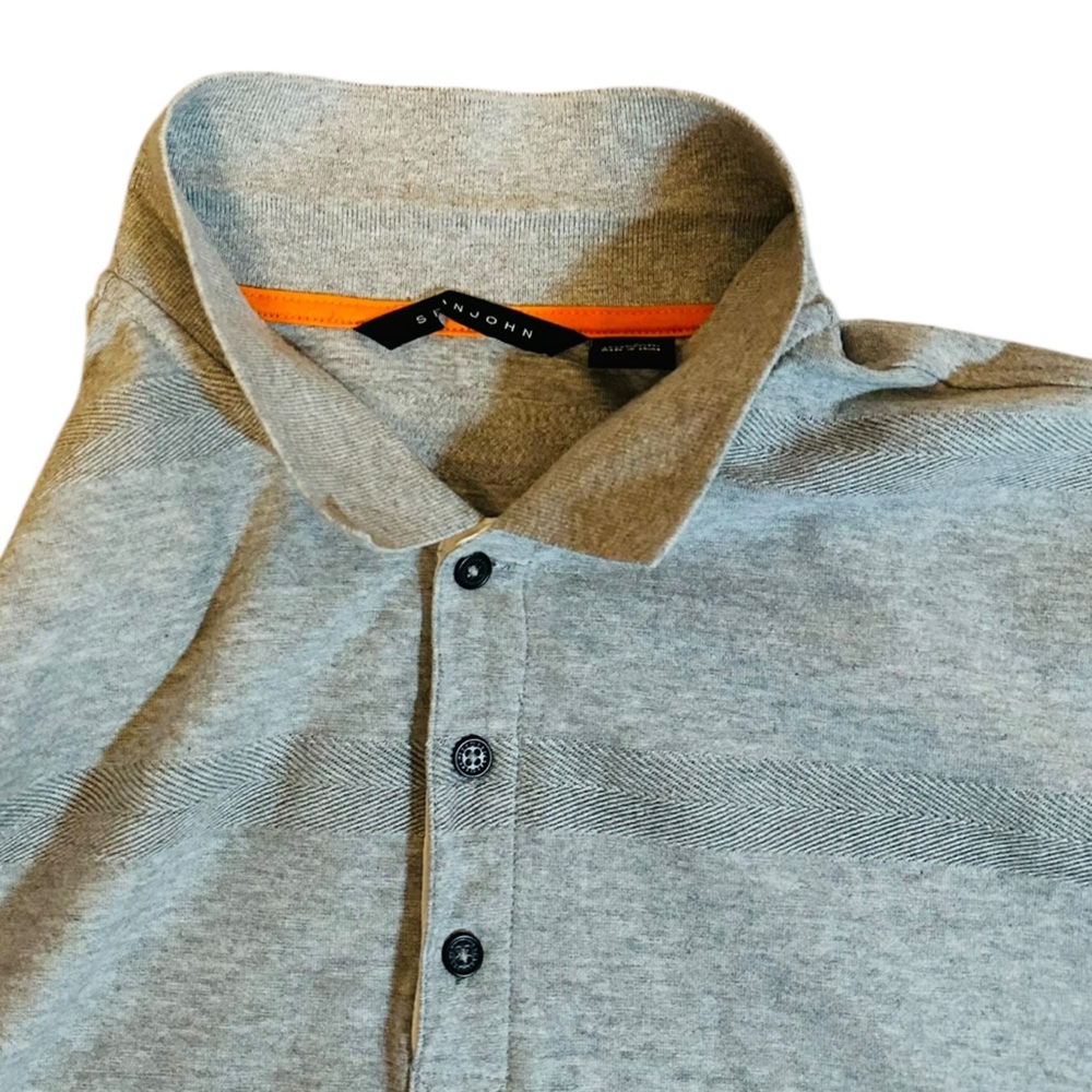 Sean John Gray Polo Shirt with Contrast Sleeves – Men’s XL - Picture 11 of 11